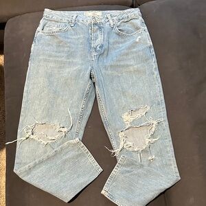 Topshop Light Blue Distressed Jeans